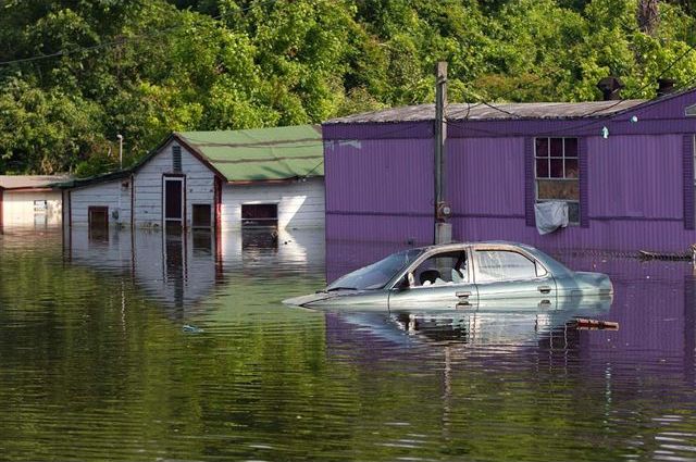 flooded house exterior