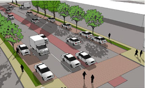 Highway 99 Streetscape rendering